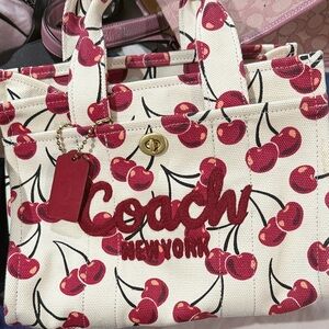 Coach Cherry Canvas Tote Bag